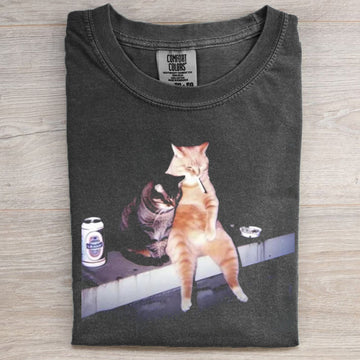 Vintage Cat Smoking T-shirt