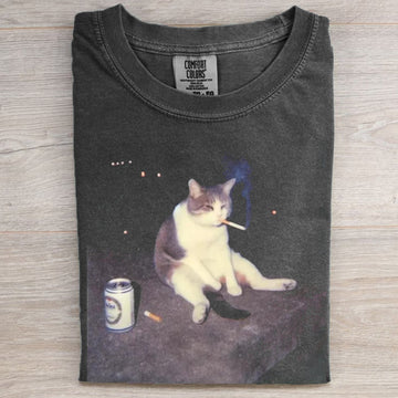 Funny Smoking Cat Cigarette Cat T-shirt