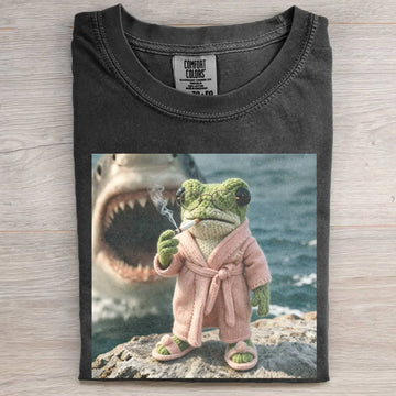 KNITTEDFROG FROGANDTOAD FUNNY MEME DAILY T-SHIRT