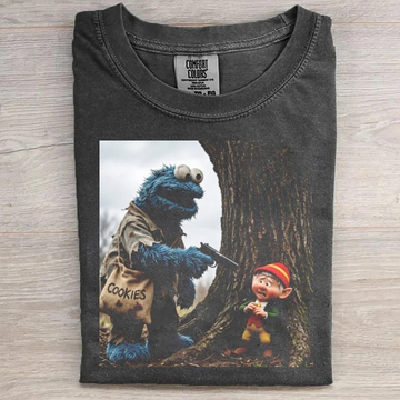 Blue Monster and Forest Elf Edgy Long Sleeve Shirt