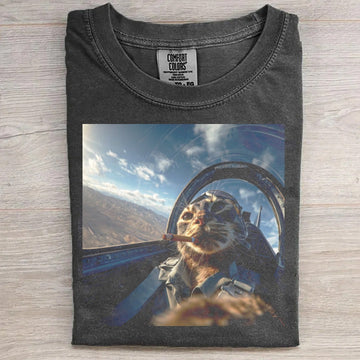 Jet Fighter Cat Graphic Shirt