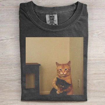 Funny Cat Hug Graphic T-Shirt