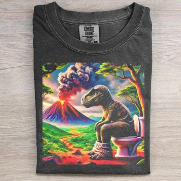 Pooping T-Rex Volcano Shirt