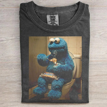 Vintage Cookie Monster Eating on Toilet T-Shirt