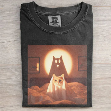 Cat Ghost Funny T-Shirt